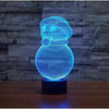 Cute Snowman Tree 3D Illusion Lamp - Boffo Lights