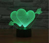 Heart Arrow Illusion Lamp - Boffo Lights